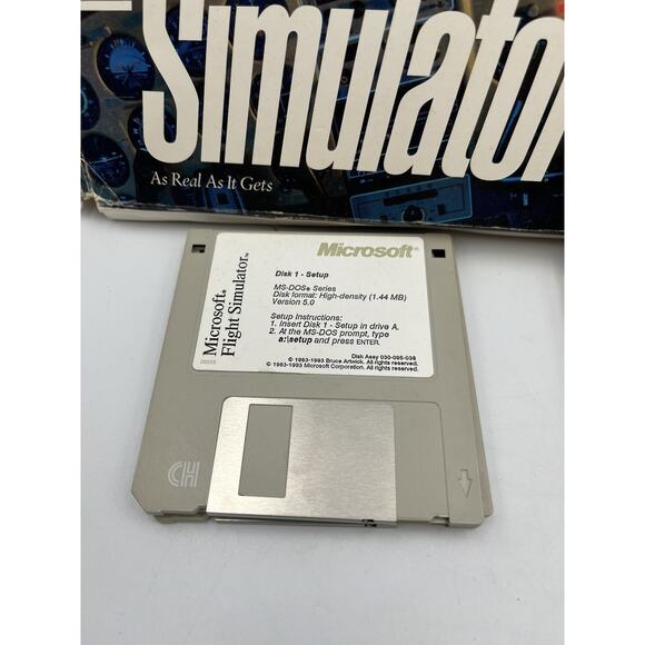 Microsoft Flight Simulator MS-DOS Floppy Disk Complete In Big Box 1993 Big Box - Picture 7 of 12